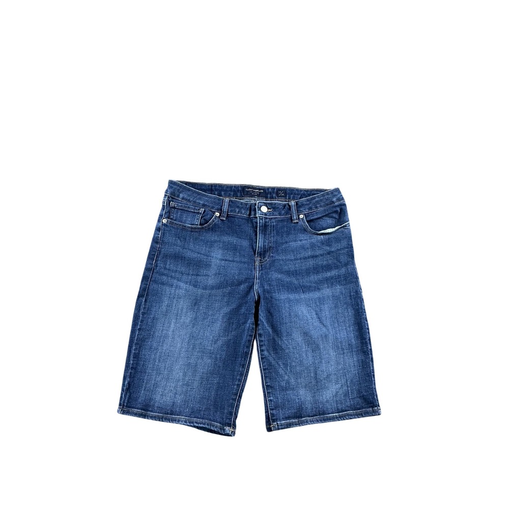 Lucky Brand Womens Denim Bermuda Shorts Blue Medium Wash Size 14/32 Stretch